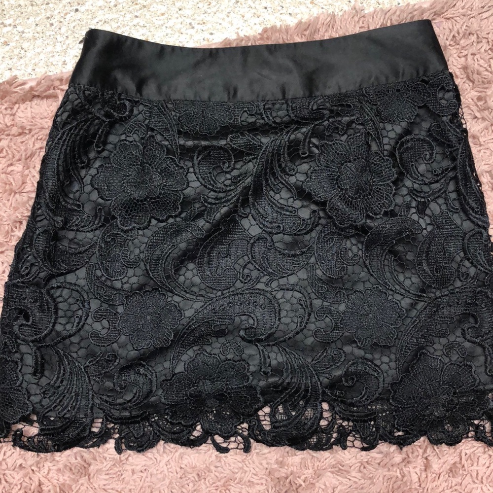 Black Pencil Lace Skirt